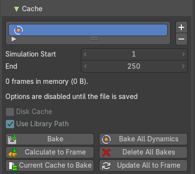 Cache subpanel