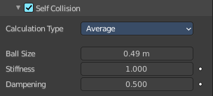 Self Collision subpanel