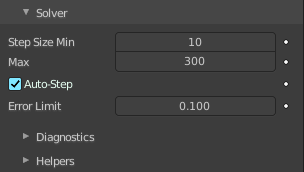 Solver subpanel