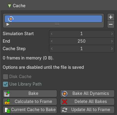 Cache subpanel