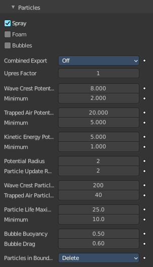 Particles subpanel