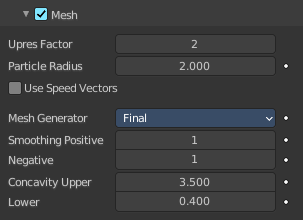 Mesh Sub tab