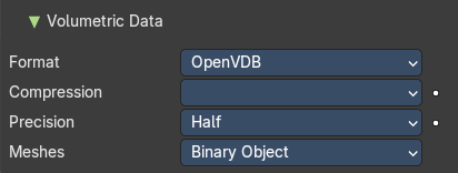 Volumetric data subpanel