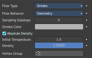 Flow - Settings subpanel - Flow Type Smoke
