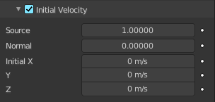 Flow - Settings subpanel - Initial Velocity