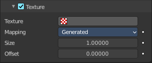 Flow - Settings subpanel - Texture