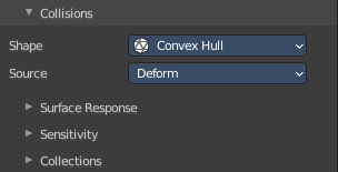 Collisions subpanel