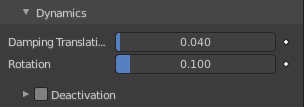 Dynamics subpanel