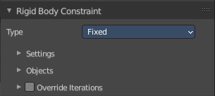 Rigid Body Constraint panel