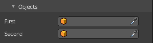 Rigid Body Constraint panel - Objects subpanel