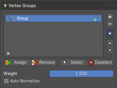 Vertex groups panel
