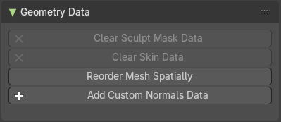 Geometry Data panel