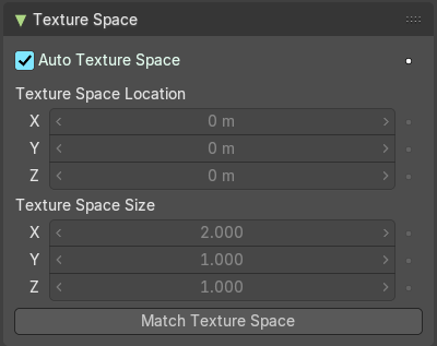 Texture Space panel