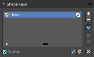 Shape Keys panel