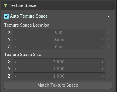 Texture Space panel