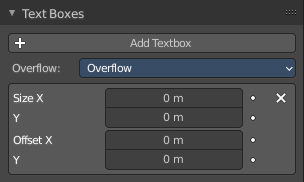 Text Boxes panel
