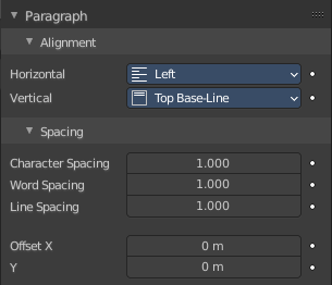 Alignment sub tab