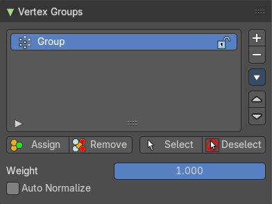 Vertex groups panel