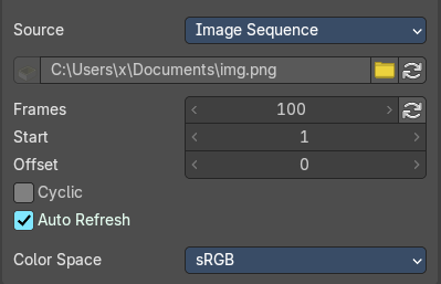 Source Type Movie + Image Sequence