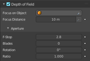 Depth of Field panel