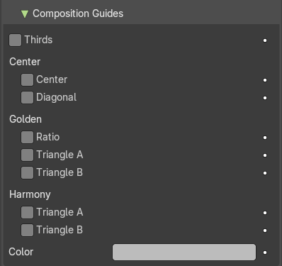 Composition Guides subpanel