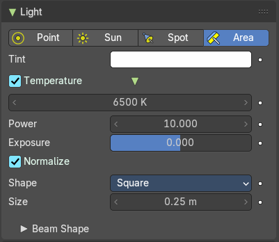 Area Light Cycles
