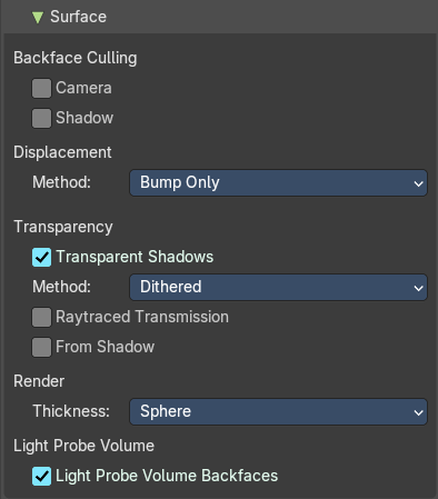 Surface subpanel