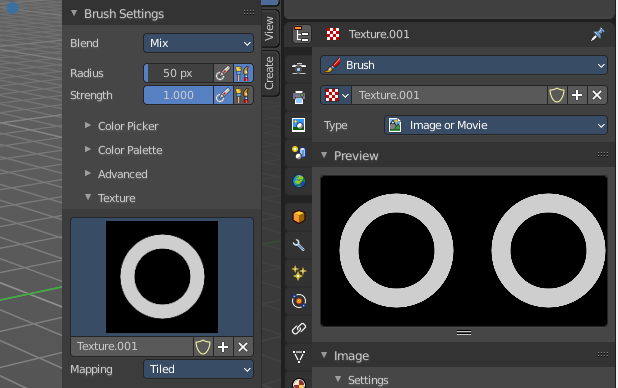 Properties Editor - Texture Tab