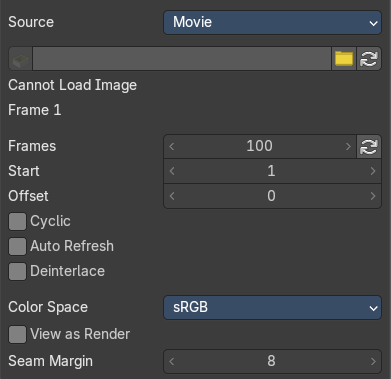 Source Type Movie + Image Sequence