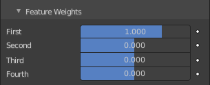 Feature Weights subpanel