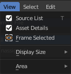 Header - View menu