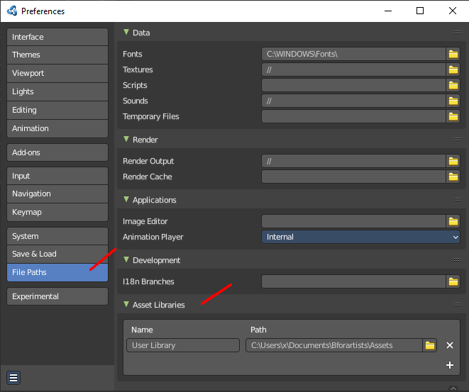 Asset Library Paths