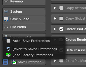 Auto Save preferences