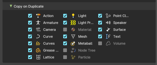 Copy on Duplicate Data subtab