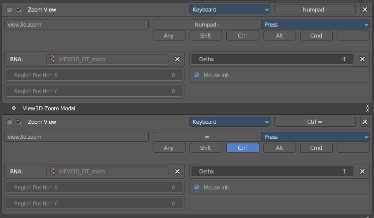 Specific settings
