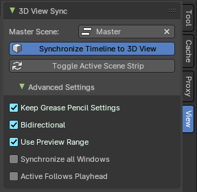 Sequencer – 3D View Sync panel