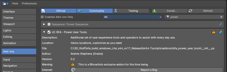 1. Activate the addon