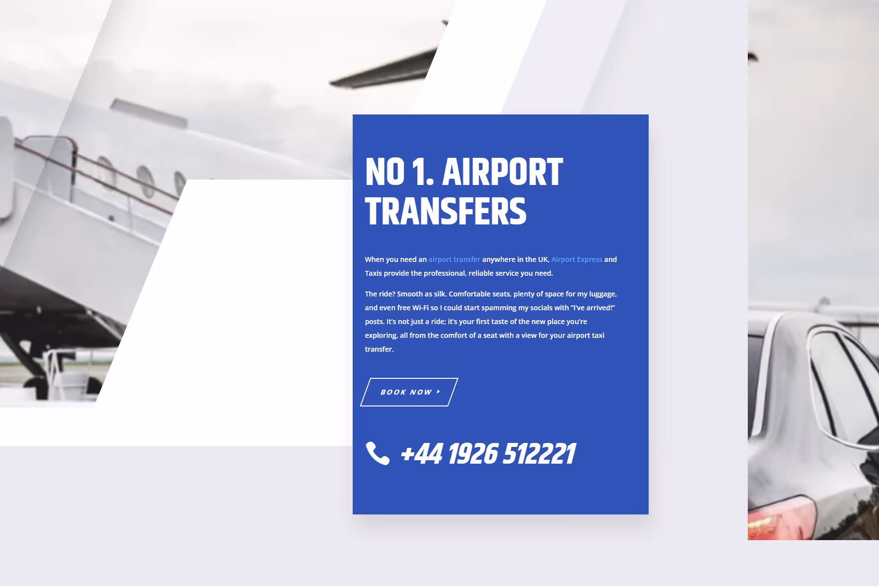 Screenshot from Airport Express Website