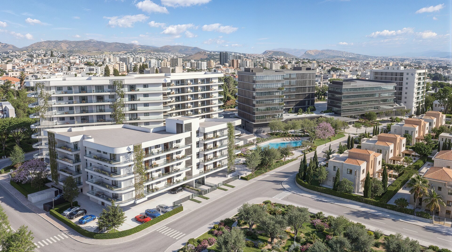 Aerial view of the Silicon Park development in Limassol