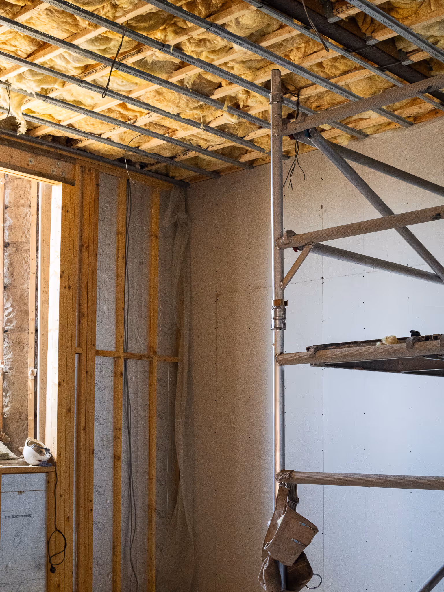 Property under scaffolding during refurbishment