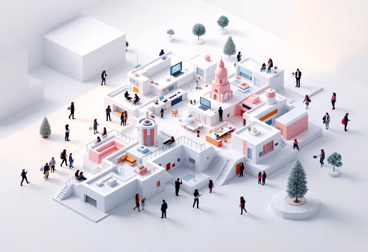 people exploring a digital workplace