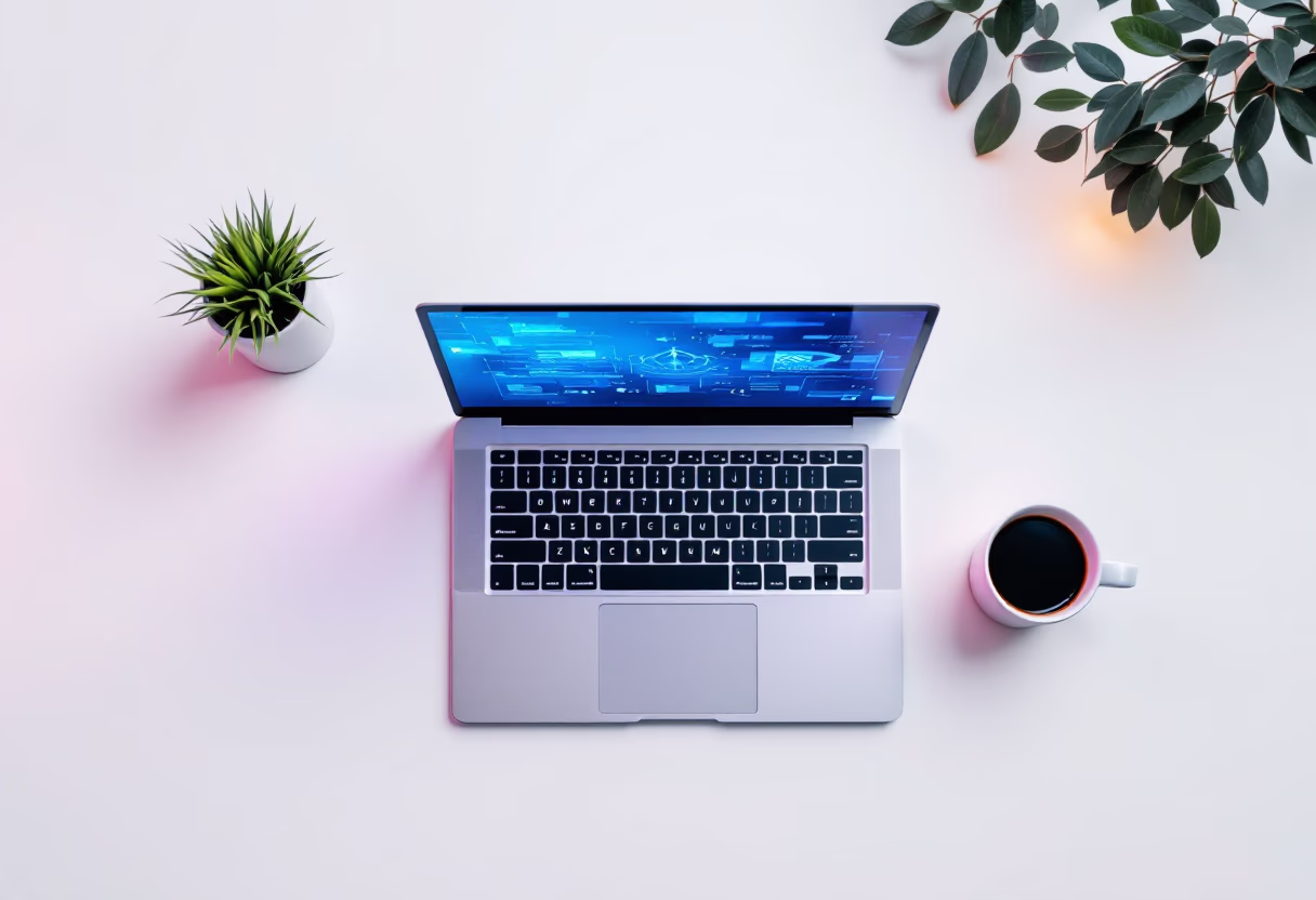 Laptop on a desk