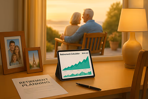 Elderly couple enjoying their retirement in tranquility.