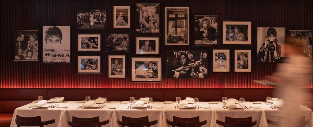 The sophisticated Gran Torino dining room — perfect for business transfers and corporate entertainment
