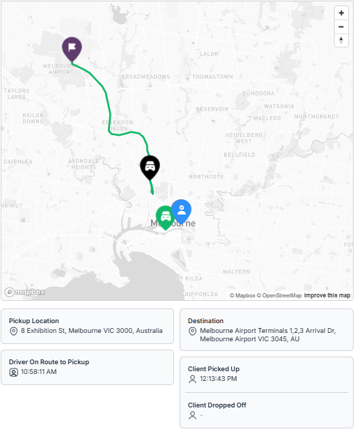 you can track the drivers mobile phone and see exactly where they are
