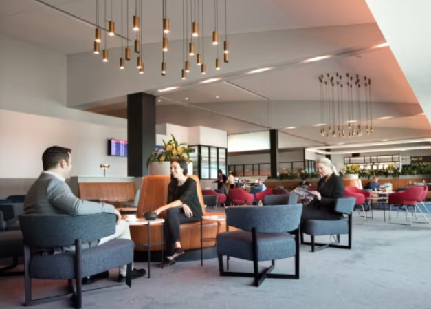 After a great airport transfer executives relaxing at Melbourne airport lounge in style and for free