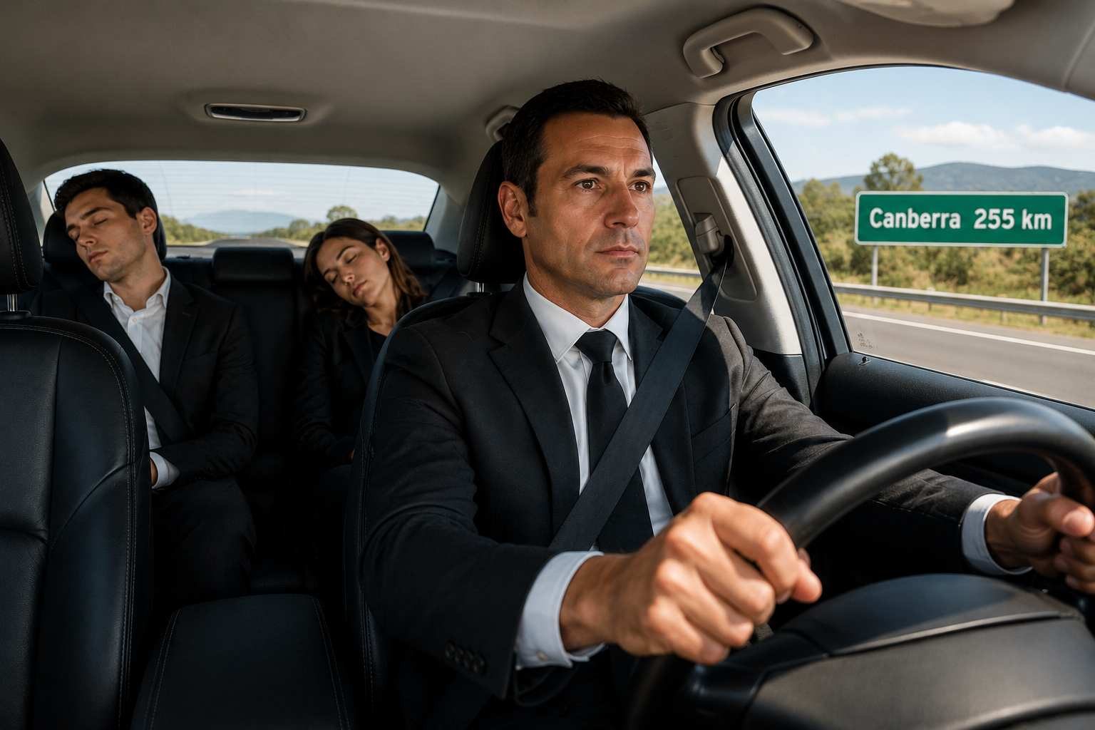 Don’t risk it, get a chauffeur that is alert and ready for a long trip and get there safely.
