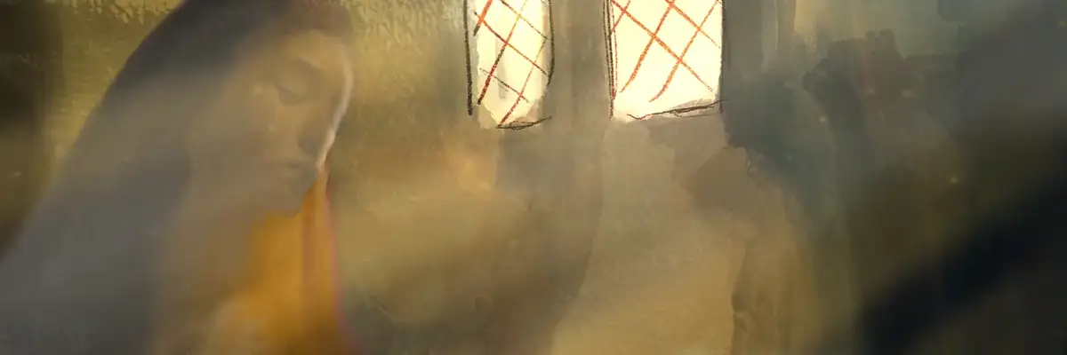 Painted animation loop of light entering Mary’s room