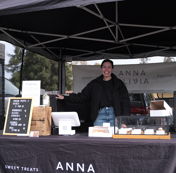 Anna at a farmers market