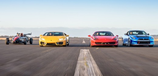 Drive Four Supercars + High Speed Passenger Ride